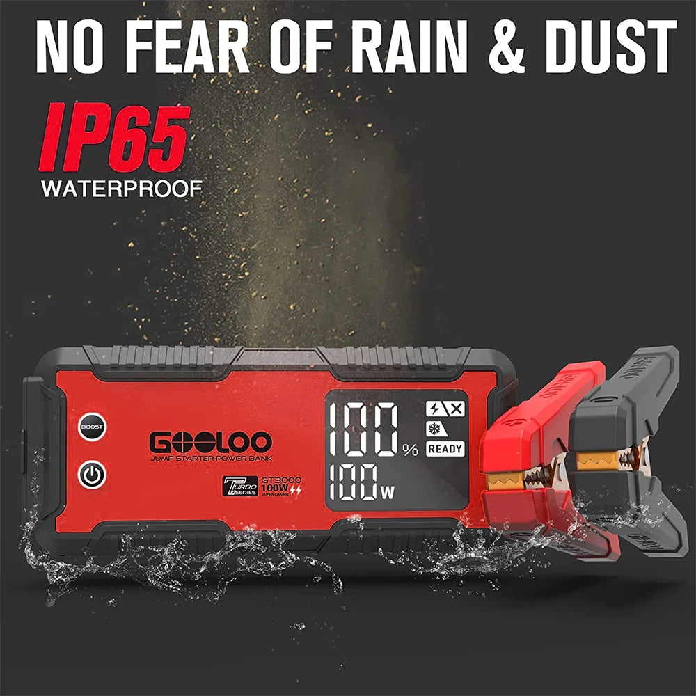 3000A Car Jump Starter 16000Mah Power Bank Portable Charger Booster 12V Auto Starting Device Emergency Battery Starter