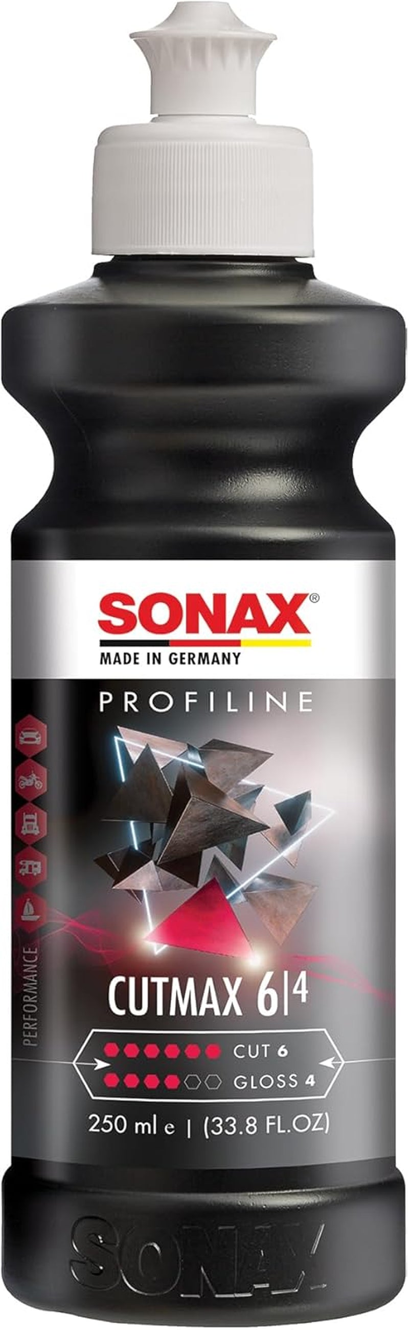 Cutmax Compound 246141 | High-Abrasive Paint Correction Polish for P1500 Grit Sanding Marks | Silicone-Free, Dust-Free, and Odorless | Long Buffing Cycle for Severe Weathered Paint | 250Ml