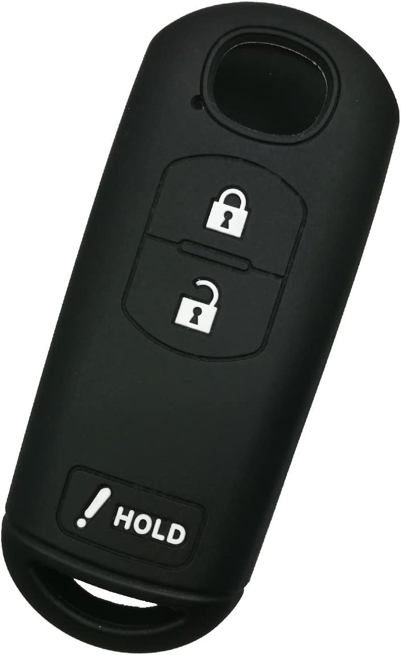 Qty(2) Black Full Protector Silicone Key Fob Cover Case Protector Shell for Mazda 3 6 CX3 CX5 CX7 CX9 SPEED3 Smart Key Remote 3 Buttons