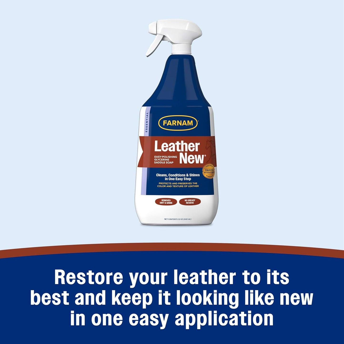 Leather New Easy-Polishing Glycerine Saddle Soap and Leather Cleaner, 32 Oz