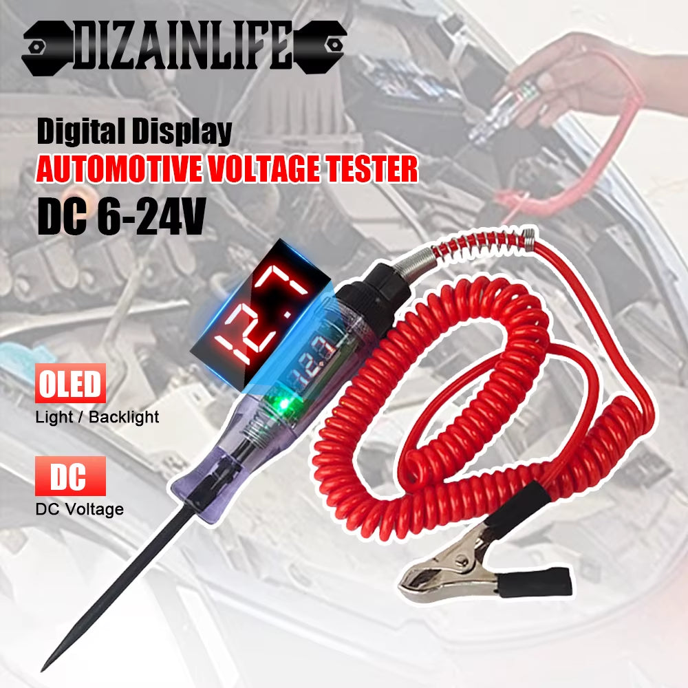Car Truck Voltage Circuit Tester Auto 6V 24V Tools Car Diagnostic Probe Test Pen Light Bulb Electric Measuring Pen Tools