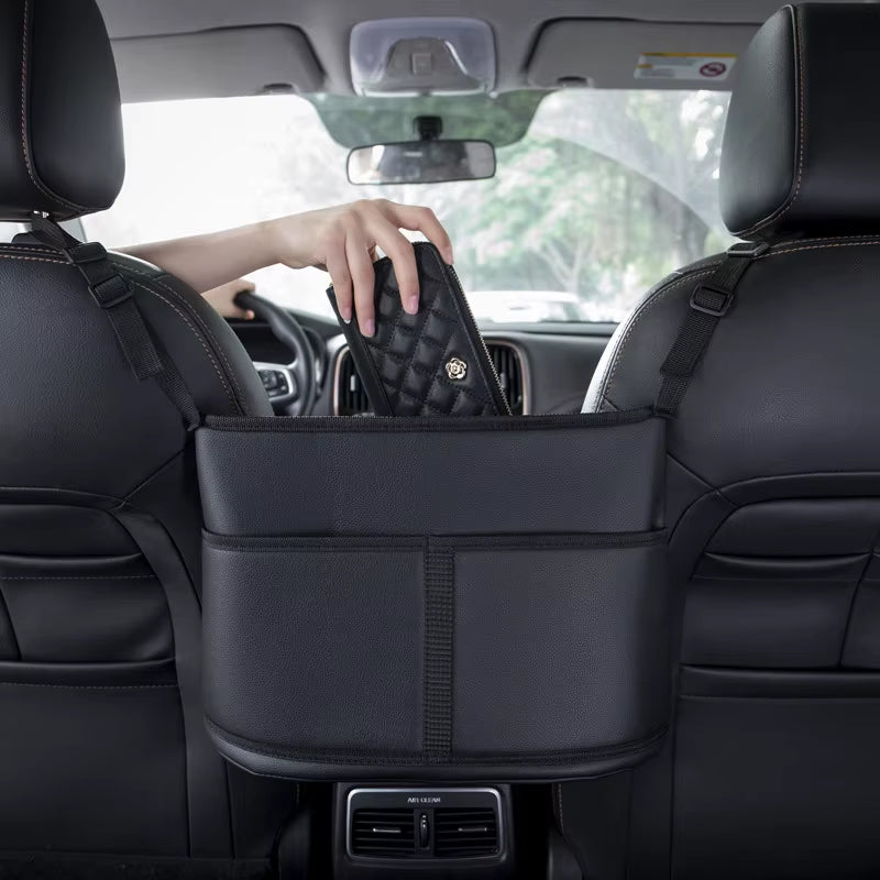 Leather Car Handbag Holders Car Organizers and Storage Front Seats Gap Car Seats Gap Filler Organizer Storage Bag for Car Seats