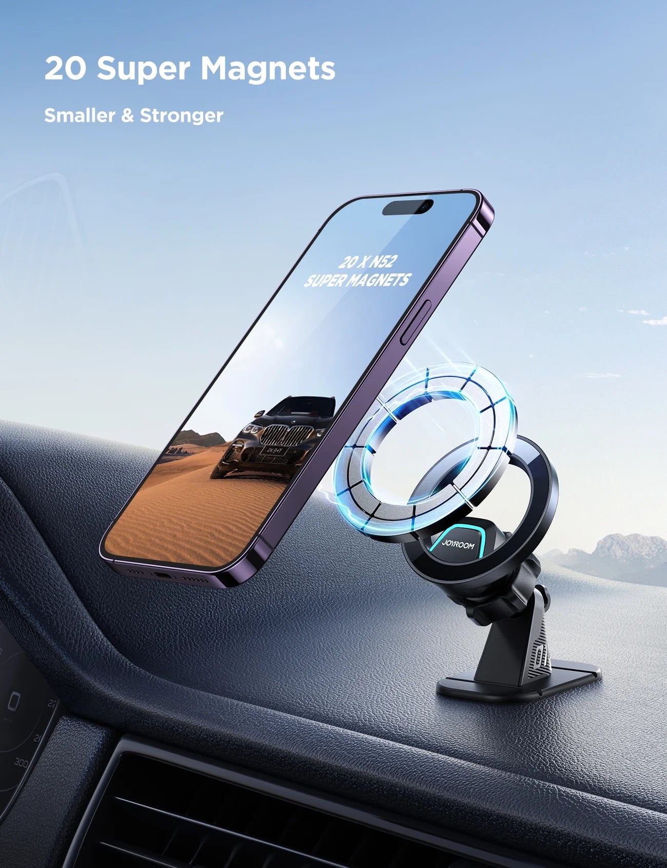 (2 Pack) 2 in 1 Magnetic Phone Holder for Car, Air Vent & Dashboard Car Phone Holder for Iphone, Compatible for Magsafe Car Mount, Fit for Iphone 16 15 14 13 12 Pro Max
