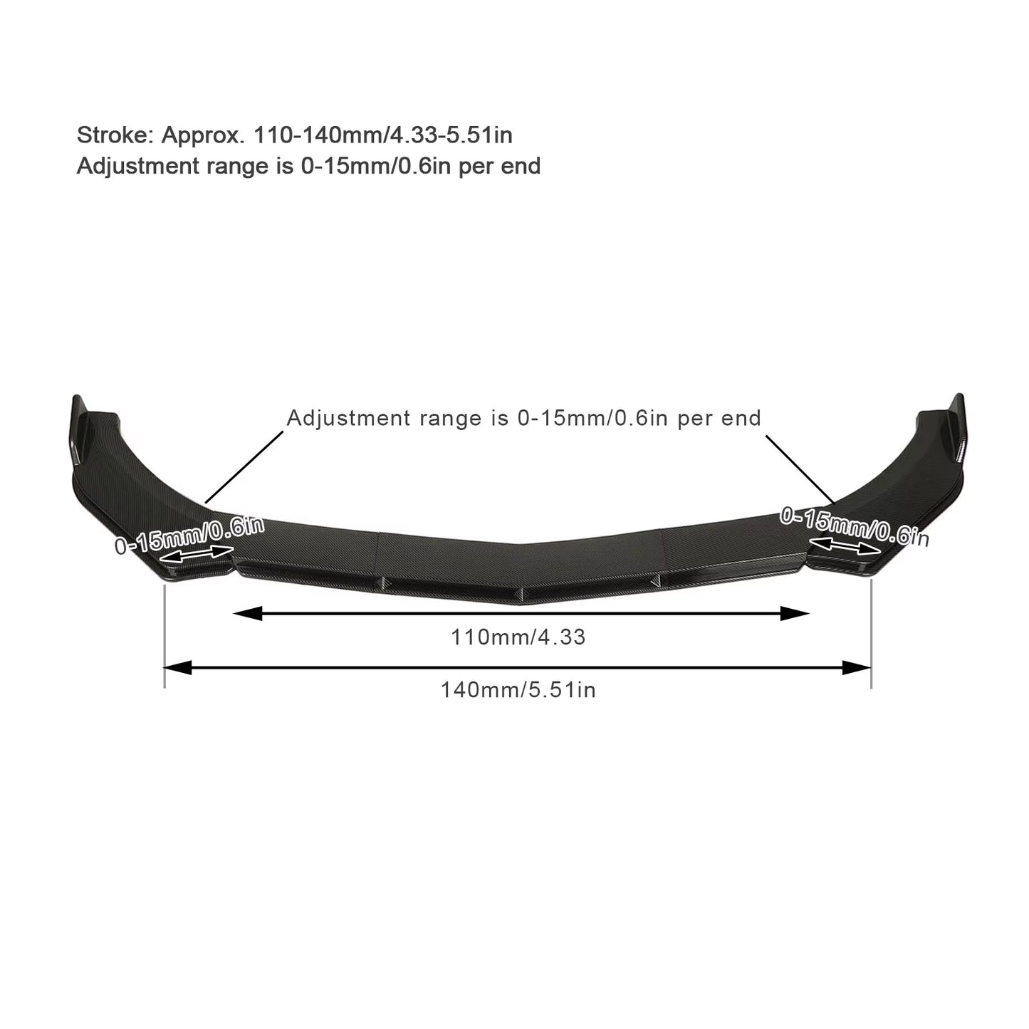 Universal Front Bumper Lip Spoiler Chin Body Kit Protection Auto Car Exterior Aerodynamic Parts