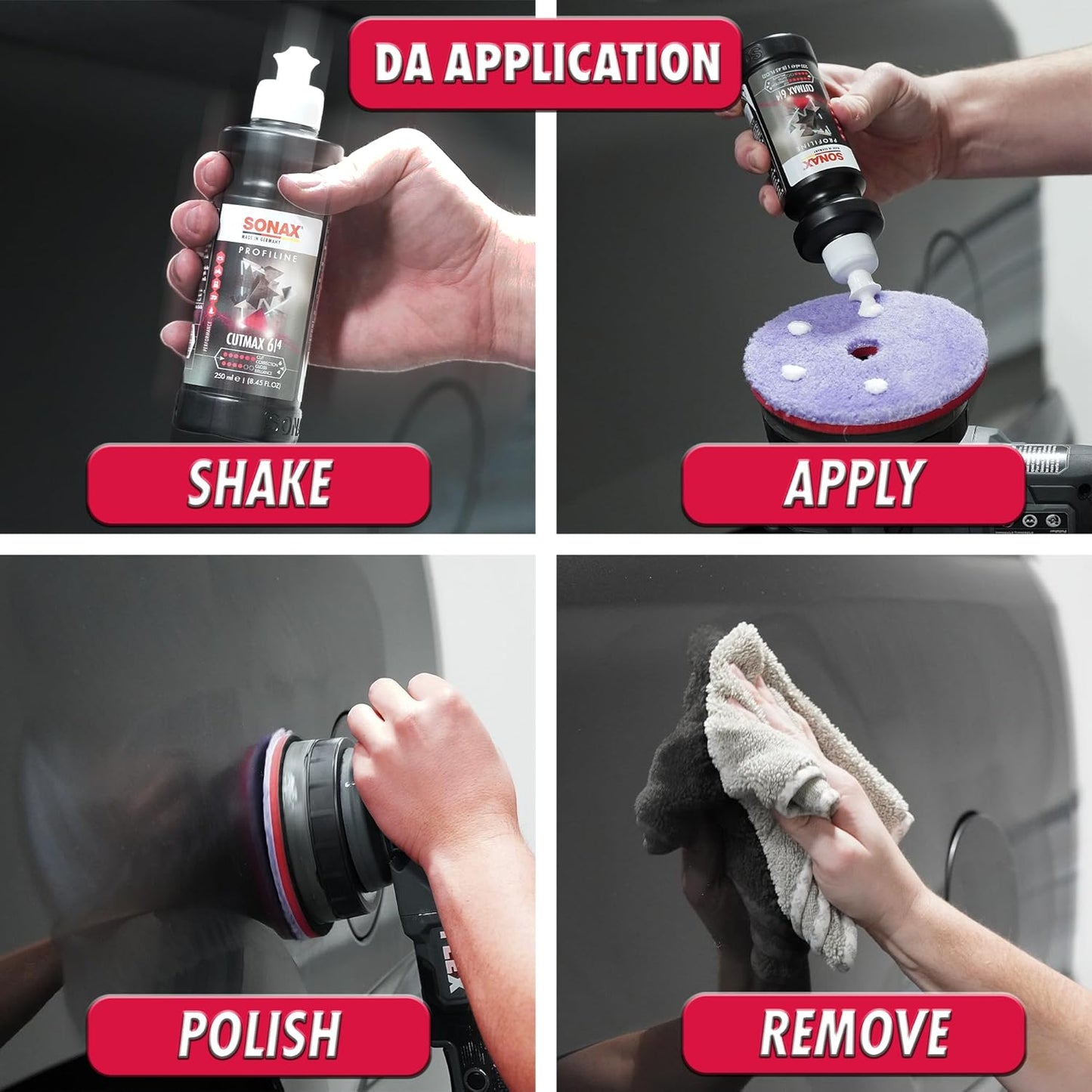 Cutmax Compound 246141 | High-Abrasive Paint Correction Polish for P1500 Grit Sanding Marks | Silicone-Free, Dust-Free, and Odorless | Long Buffing Cycle for Severe Weathered Paint | 250Ml
