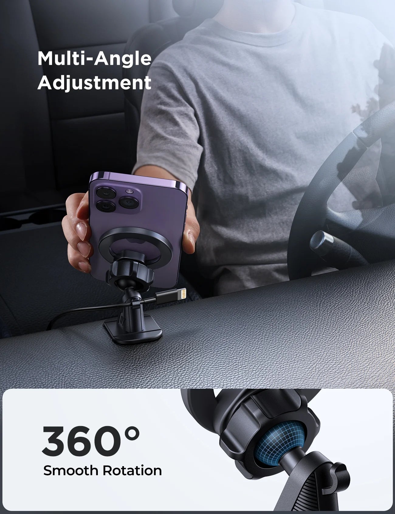 (2 Pack) 2 in 1 Magnetic Phone Holder for Car, Air Vent & Dashboard Car Phone Holder for Iphone, Compatible for Magsafe Car Mount, Fit for Iphone 16 15 14 13 12 Pro Max