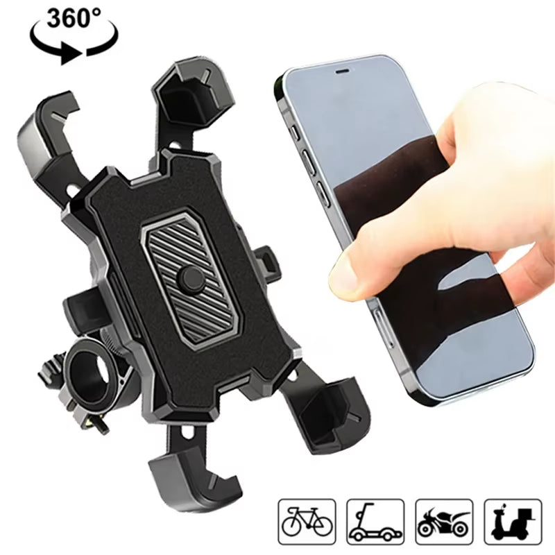 360 Rotation Bike Phone Holder Motorcycle Bicycle Phone Holder Handlebar Stand Mount Bracket Mount Phone Holder for Mobile Phone