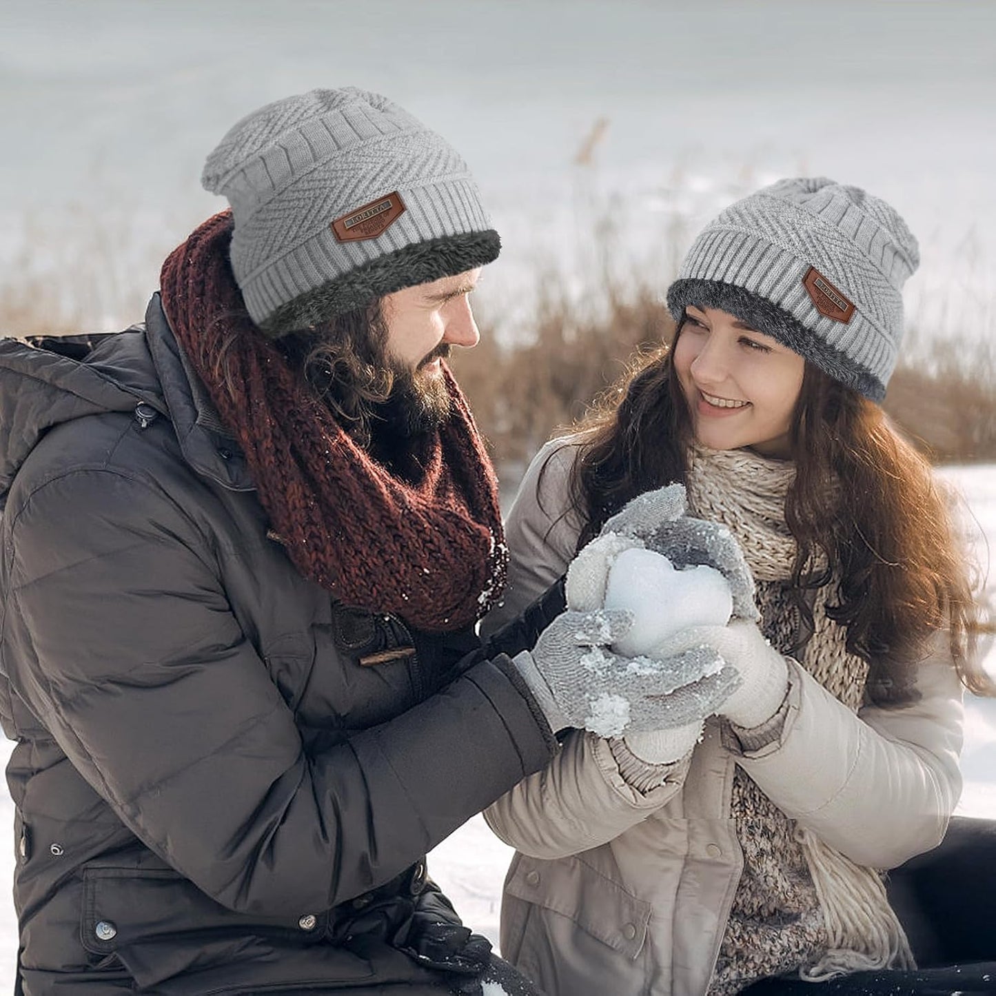 Winter Beanie Hats Scarf Gloves Set Thick Warm Slouchy Beanies Hat Knit Skull Cap Neck Warmer for Men Women