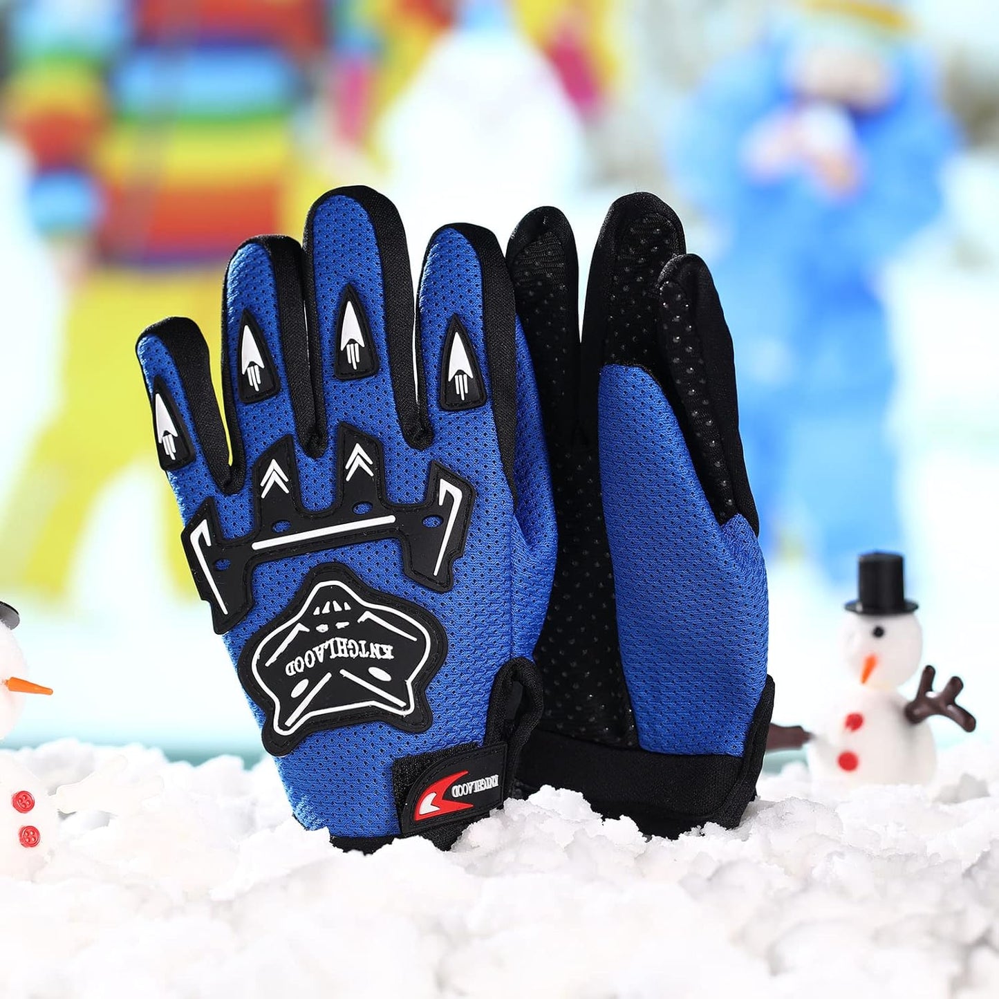 Motorcycle Gloves Riding Dirty Bike Gloves Racing Winter Power Sports Supplies for Riding Cycling Hiking Outdoor(Royal Blue,7.09 X 3.55 Inches)