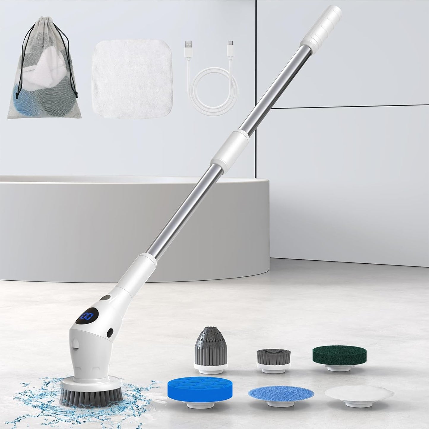 Universal Cleaning Gel, Electric Spin Scrubber for Cleaning Home, Office, Car