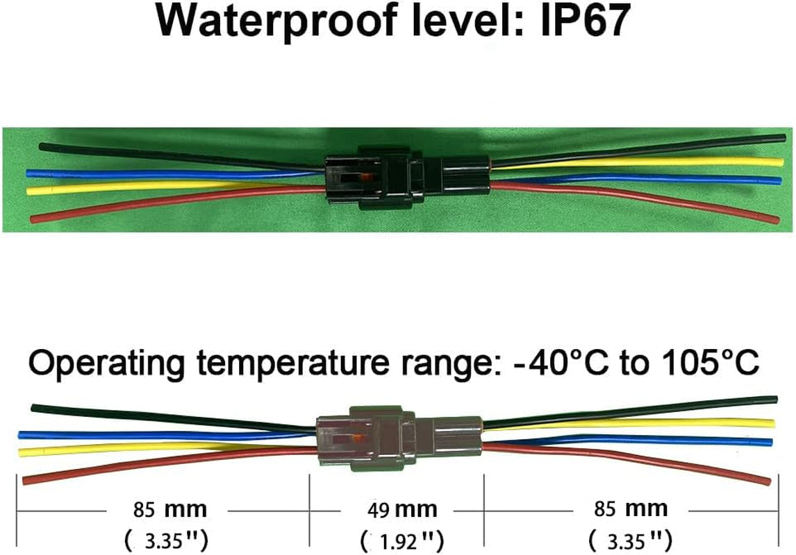 4 Pin Waterproof Connector,Waterproof Electrical Car Auto Wire Connector,16Awg Male Female Quick Disconnect Wire Connectors for Car Truck Motorcycle Marine Boat(5Pack)