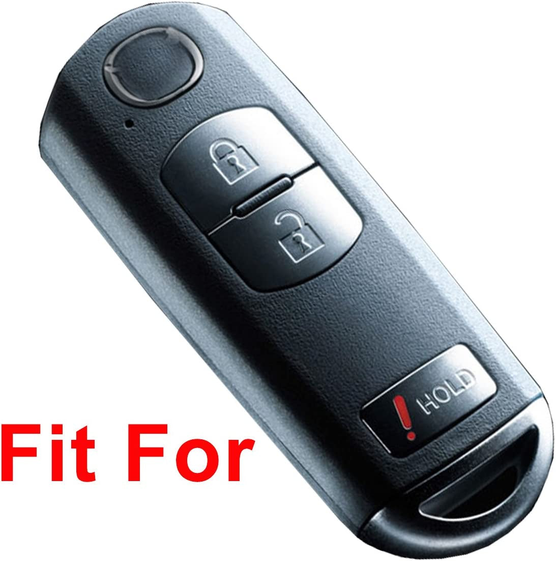 Qty(2) Black Full Protector Silicone Key Fob Cover Case Protector Shell for Mazda 3 6 CX3 CX5 CX7 CX9 SPEED3 Smart Key Remote 3 Buttons