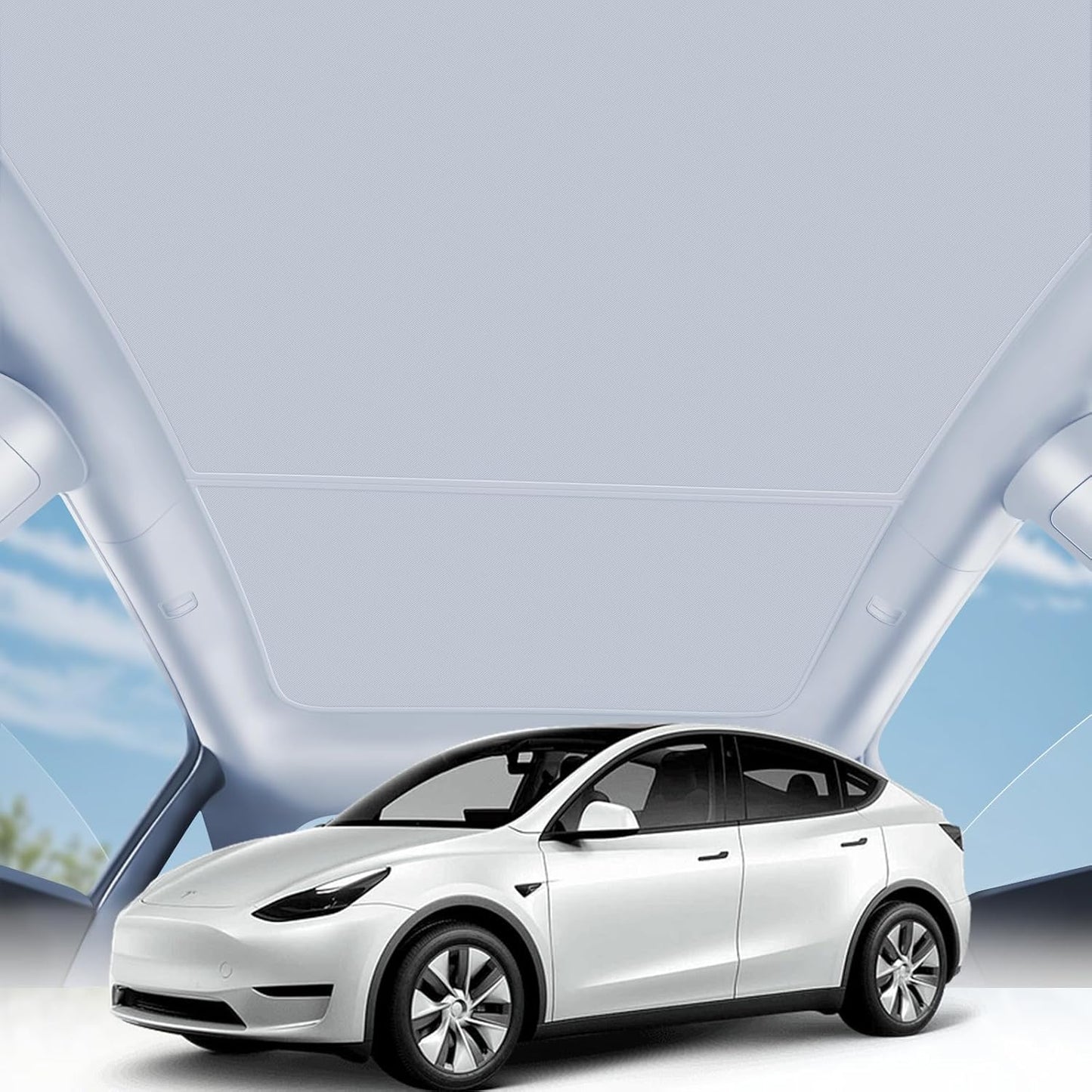 Sunshade Roof for Tesla Model Y, Tesla Accessories Heat Insulation Foldable Glass Sunroof Cover for Model Y 2024 2023 2022 2021