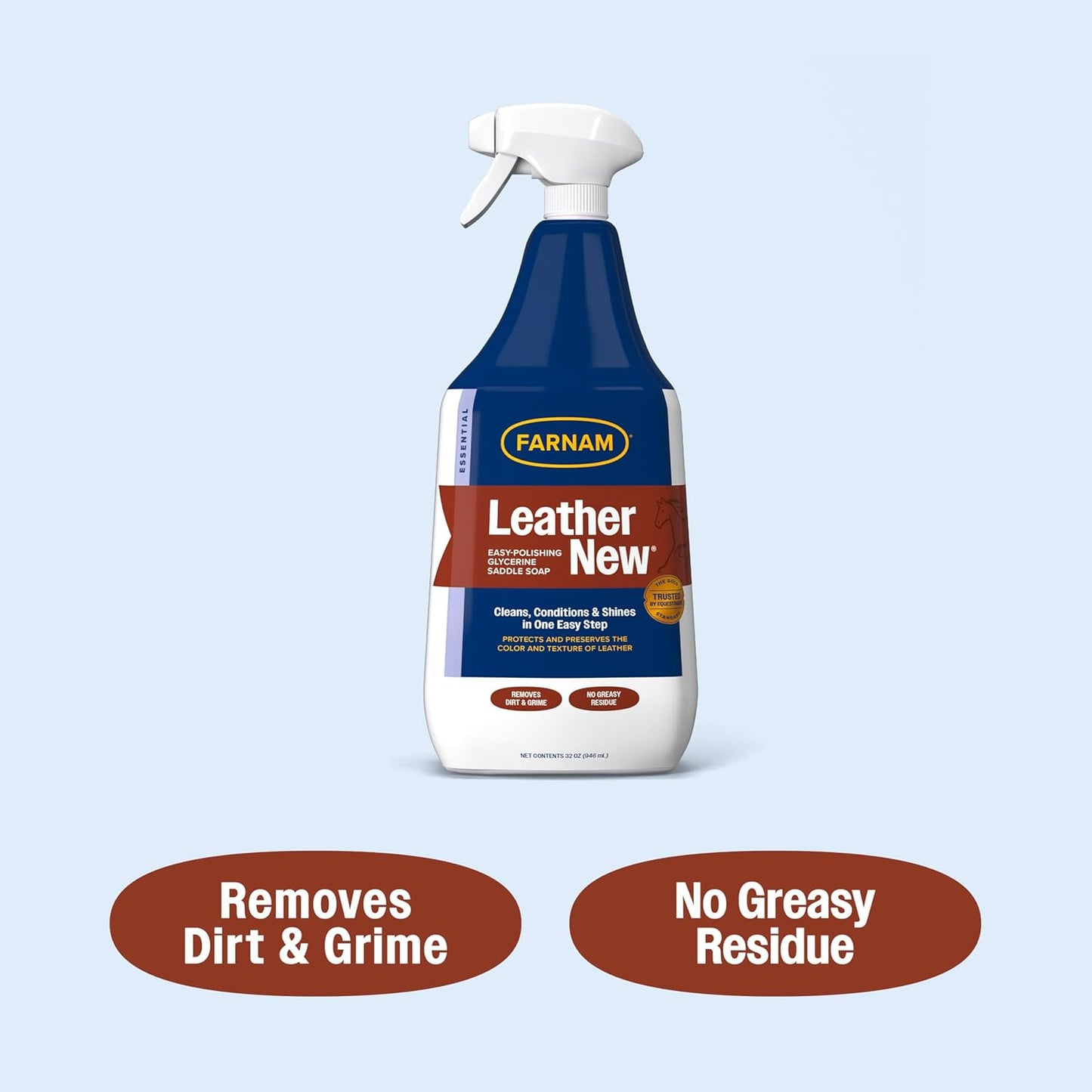 Leather New Easy-Polishing Glycerine Saddle Soap and Leather Cleaner, 32 Oz
