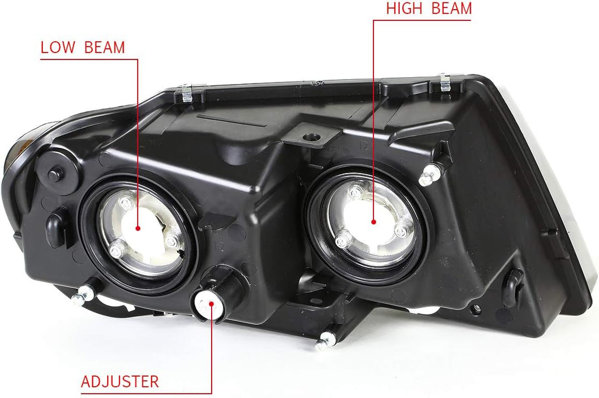 HL-OH-JGC99-CH-AM Chrome Amber Headlights Assembly Replacement Compatible with 99-04 Jeep Grand Cherokee