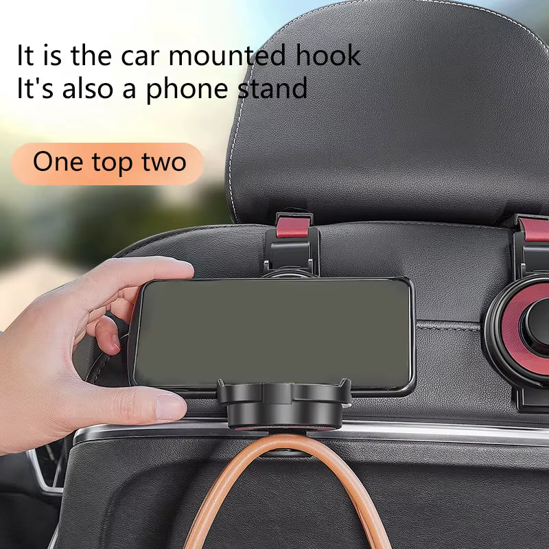 3-In-1 Car Seat Back Universal Hook Car Multi-Function Hook Storage Rack Cup Holder Women'S Handbag Hanging Storage Fixed Hook
