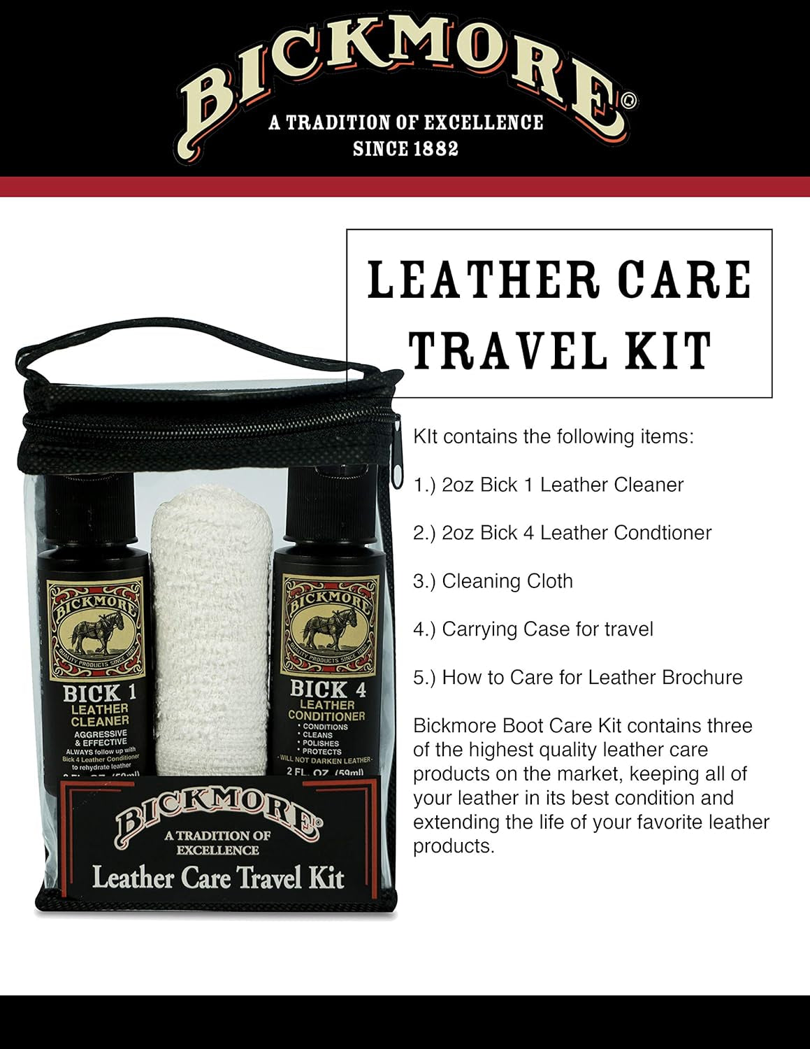 Leather Shoe & Boot Travel Care Kit- Repairs, Polishes and Shines Leather Goods on the Run