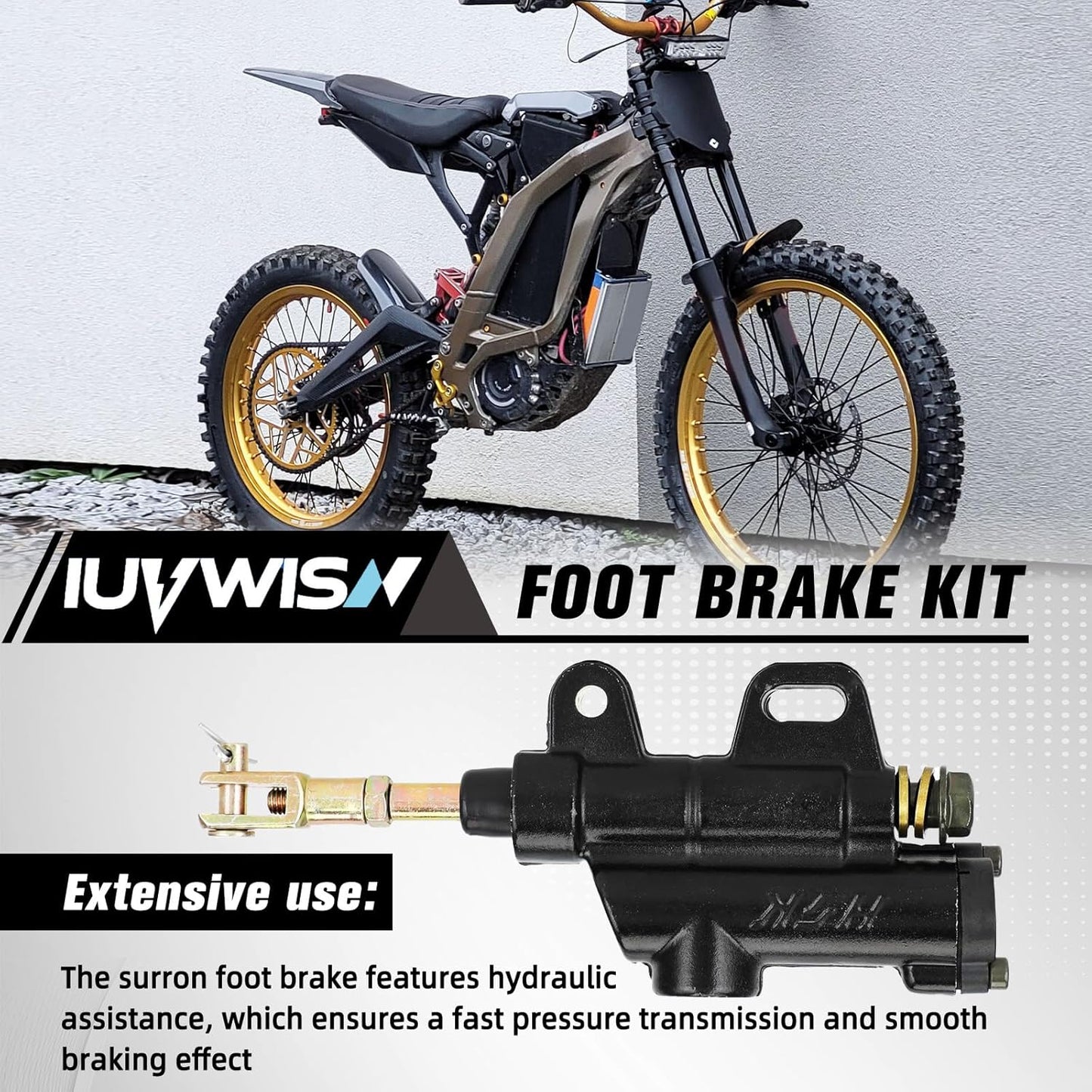 Motorcycle Hydraulic Foot Brake Pedal Lever Kit CNC for Surron Sur Ron Light Bee X/S/LBX Segway X260 X160 Electric Dirt Bike Ebike