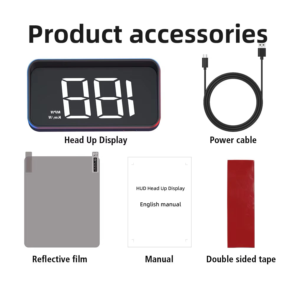 High Definition Auto Electronics HUD Projector 5V USB Head-Up Display Cable Plug Car GPS HD Speedometer LED Digital Display