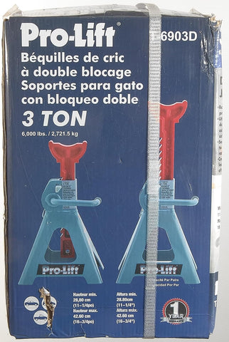 T-6903D Double Pin Jack Stands - 3 Ton
