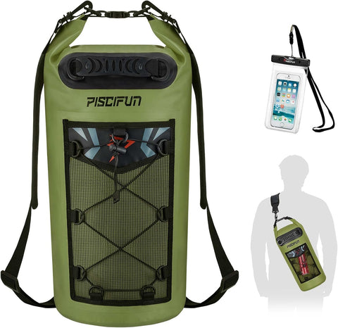 Dry Bag, Waterproof Floating Backpack 5L/10L/20L/30L/40L with Waterproof Phone Case for Boating, Kayaking, Fishing