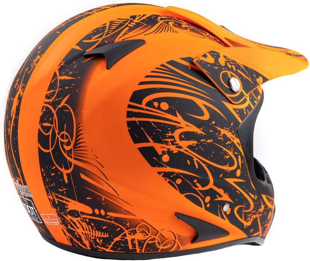 Typhoon ATV Motorcycle Helmet with Goggles & Gloves - DOT Certified Off-Road Racing Protection Gear Set for Men - Durable MX Combo Pack