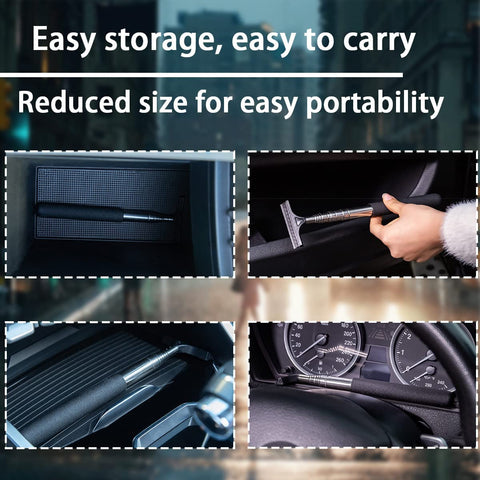 Car Rearview Mirror Wiper, Retractable Auto Glass Squeegee, Water Cleaner with Telescopic Long Rod, Portable Cleaning Tool for All Vehicles, Universal Automotive Accessories (Black)