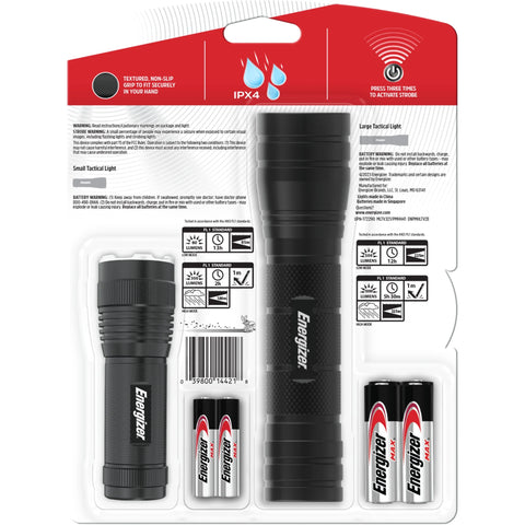 (4 Pack)  Tactical Camping Flashlight Combo Pack with  High Lumen Metal Flashlight (1,000 Lumens) and Compact  Tactical Camping Flashlight (300 Lumens)