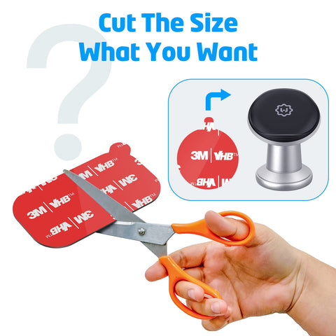 3M [6 Pack] Sticky Adhesive Pads Replacement Mounting Tape, Dashboard Sticker for Magnetic Phone Car Mount, Double Sided 3M Adhesive Pads, with 2 Dry Wipes