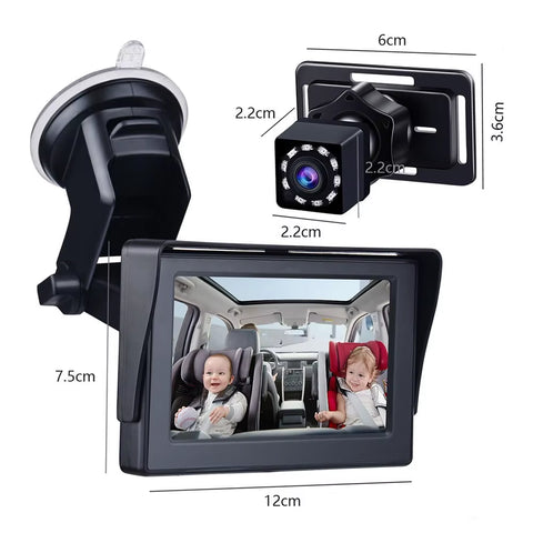 Newest Infant Rear Display View Camera 360 Adjustable Baby Car Mirror Facing Infant Infrared Night Vision Monitor Display Gift