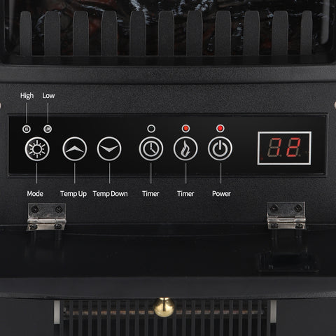 1500W Freestanding Three-door Glass 3D Flame Fireplace with Remote Control/Quartz tube heating/Fake Firewood/7 Color/4 levels of brightness