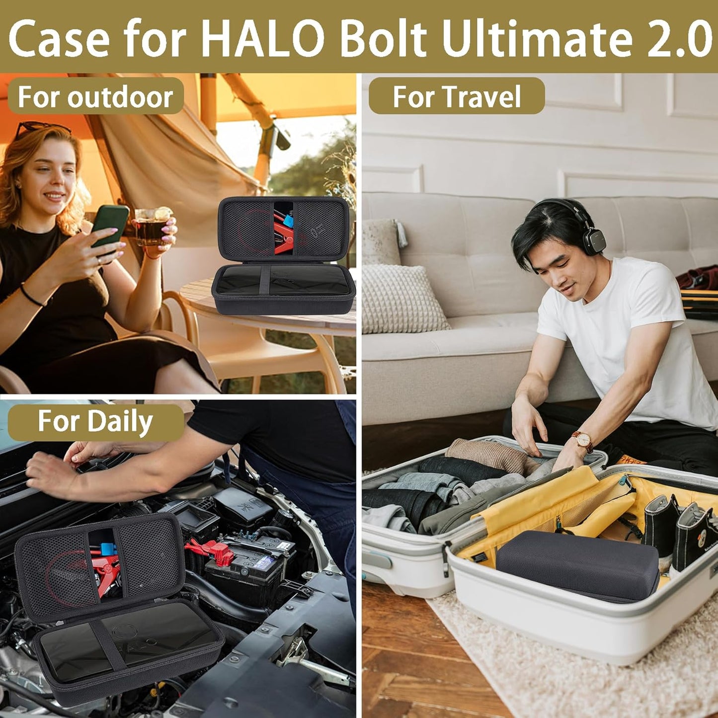 Hard Travel Case Replacement for HALO Bolt Air 58830,Case Only (Black)