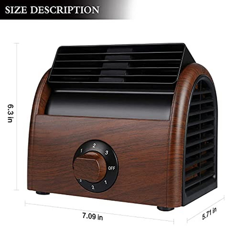 POOCCI Desk Fan Personal Quiet Powerful Small Table Fans Retro Bladeless Fans