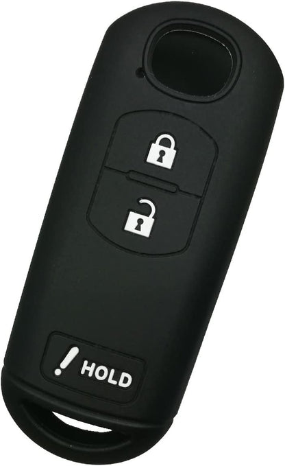 Qty(2)  Black Full Protector Silicone Key Fob Cover Case Protector Shell for Mazda 3 6 CX3 CX5 CX7 CX9 SPEED3 Smart Key Remote 3 Buttons