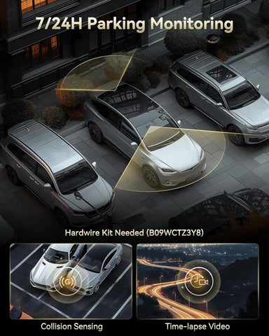 F77 4K+4K Front and Rear Dash Cam with HDR, Dual STARVIS 2 IMX678 Sensor, Voice Control Dash Camera for Cars with 128GB Emmc Storage, 5.8Ghz Wifi, 4'' Touch Screen, 24H Parking Mode