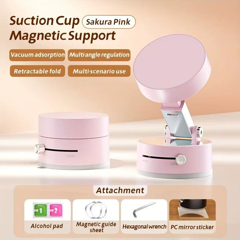Double Sided Suction Cup Magnetic Bracket Lazy Multi-Funct Foldable Storage Car Phone Holder Vacuum Suction Phone Holder