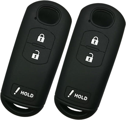 Qty(2)  Black Full Protector Silicone Key Fob Cover Case Protector Shell for Mazda 3 6 CX3 CX5 CX7 CX9 SPEED3 Smart Key Remote 3 Buttons