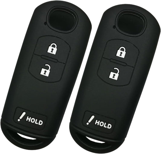 Qty(2)  Black Full Protector Silicone Key Fob Cover Case Protector Shell for Mazda 3 6 CX3 CX5 CX7 CX9 SPEED3 Smart Key Remote 3 Buttons