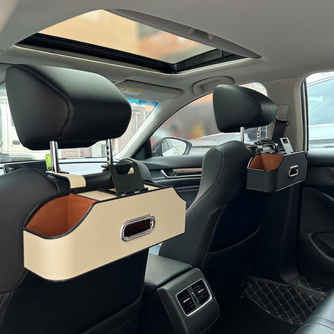 Car Storage Bag, Large Capacity Car Backseat Organizer,Ease of Use,Universal Car Organizer Back Seat,Car Storage Box,Compatible with Most Vehicles,Car Accessories (Beige)