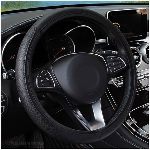 Automobile Universal Steering Wheel Cover Non-Slip Car Steering Wheel Cover Non-Slip Embossed Leather Car-Styling