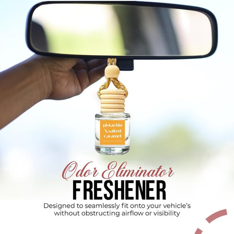 Car Air Freshener Hanging (Pack of 2) | Pistachio and Salted Caramel Car Scent | Cute Car Fragance Oil Diffuser | Car Fresheners for Women and Men | Made in USA | Buy 2+ and save 33%*