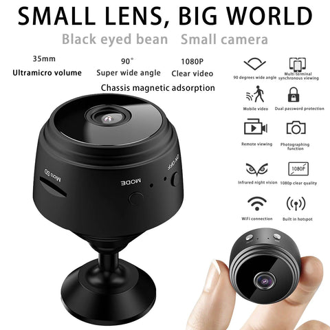 HD 1080P Wifi Security Camera with Night Vision Motion Detection, Black