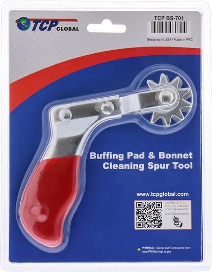 Polishing and Buffing Pad Cleaning Spur Tool for Revitalizing Polisher Compound Pads and Bonnets