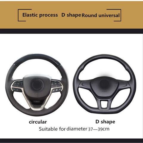 Automobile Universal Steering Wheel Cover Non-Slip Car Steering Wheel Cover Non-Slip Embossed Leather Car-Styling
