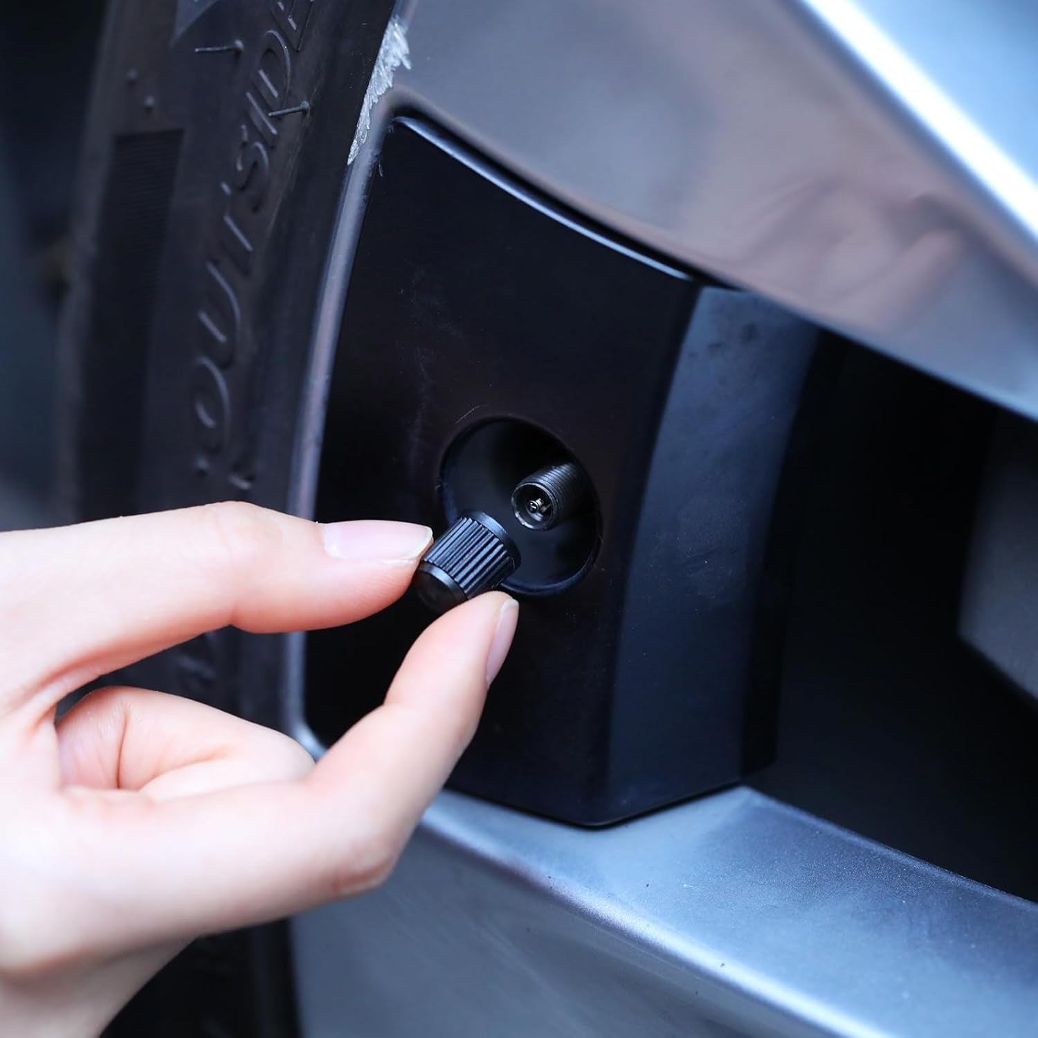 20 Pcck Tire Valve Team Caps Car Tire Caps Plastic Universal Black Stem Covers for Bike Bicycle Cars Suv Trucks Motorcycles