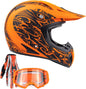 Typhoon ATV Motorcycle Helmet with Goggles & Gloves - DOT Certified Off-Road Racing Protection Gear Set for Men - Durable MX Combo Pack