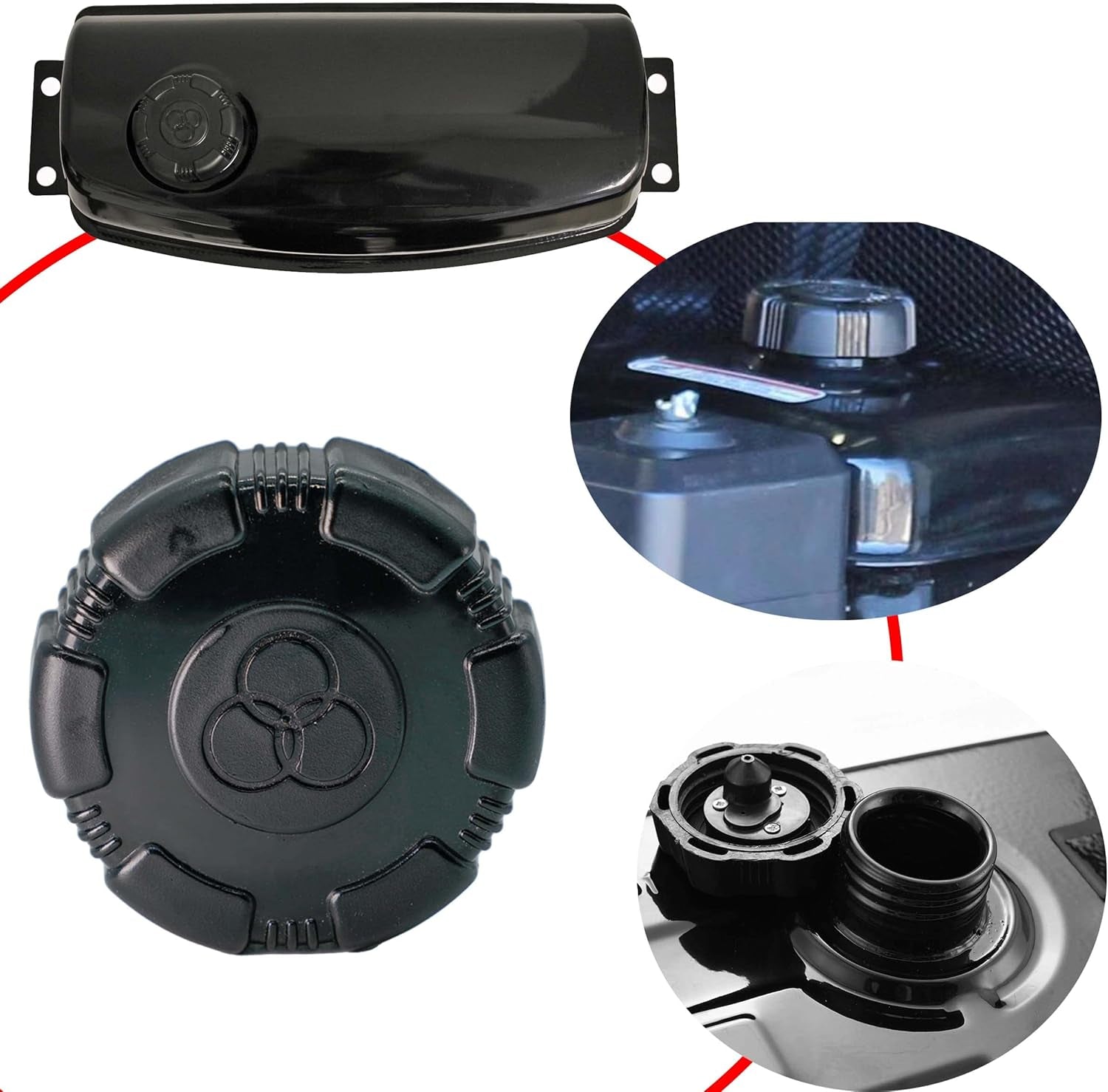 Vent Go Kart Thread Gas Cap for Coleman KT196, Hammerhead GTS 150 150Cc, Screw on Gas Lid Trailmaster Blazer MID XRX 150Cc, 200Cc 196Cc 212Cc Go Kart Twist on Fuel Tank Lid