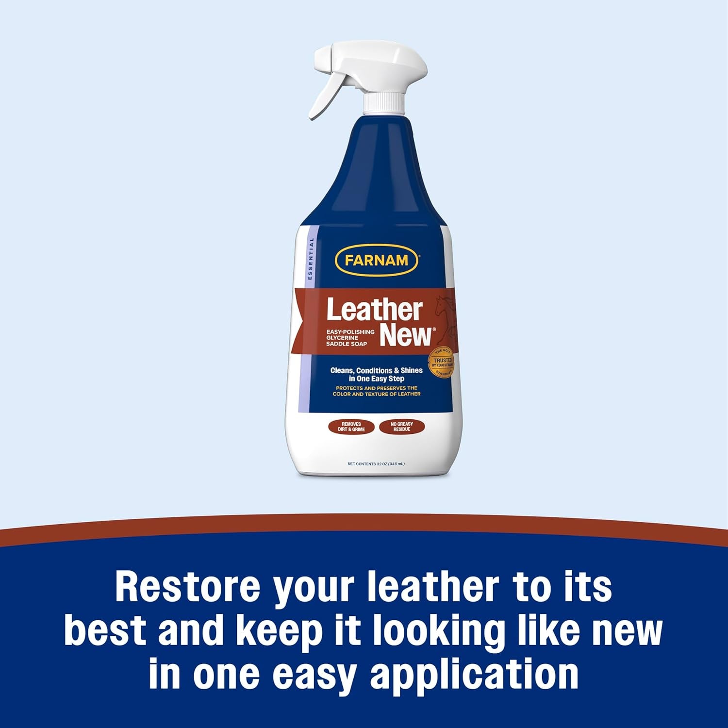 Leather New Easy-Polishing Glycerine Saddle Soap and Leather Cleaner, 32 Oz