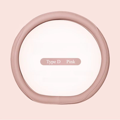 Napa Leather Perforated Patchwork Car Steering Wheel Cover, Non-Slip, Breathable, Universal 15 Inch (Approx. 38Cm)