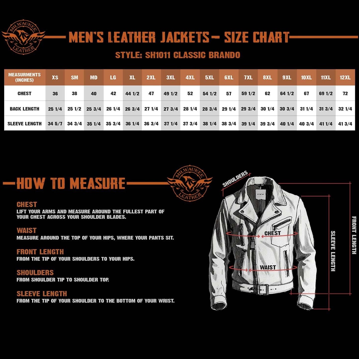 SH1011 Men'S Classic Brando Premium Leather Black Motorcycle Riders Leather Jacket W/Side Laces